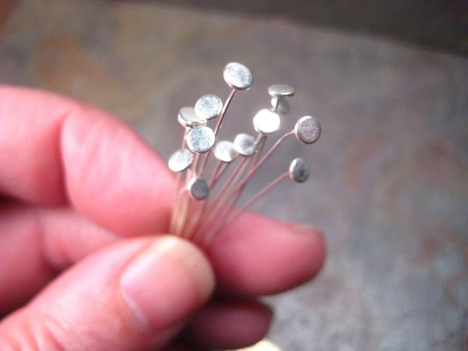 A Pair of Sterling Silver 3mm-wide 50mm-long Headpins