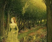 ON SALE Morgan Le Fay Medieval Pagan Witch Goddess 11x14 Print
