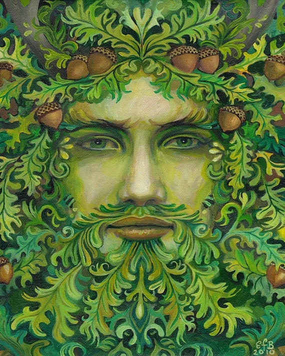 The Oak King - Green Man Pagan God 8x10 Print