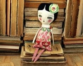 EMILLE  - Original Handmade Fabric Doll by Danita Art (Approx. 12 Inches Tall)