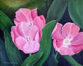 Tulips / Pink Tulips Painting / Original Acrylic by Maria Williams
