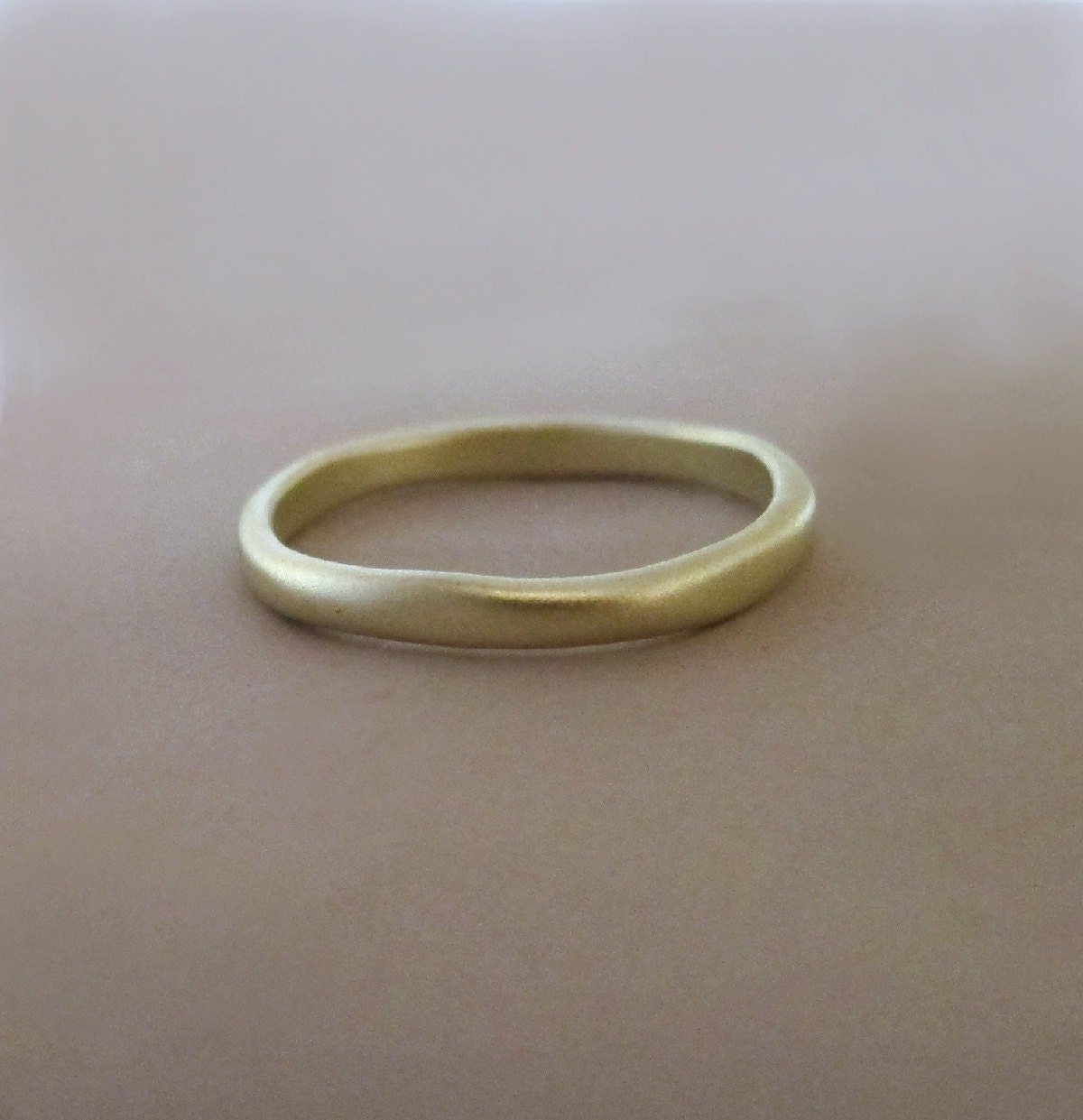 14k Green Gold Wedding Ring - Matte Finish - 2 mm - River - READY TO SHIP - Size 6
