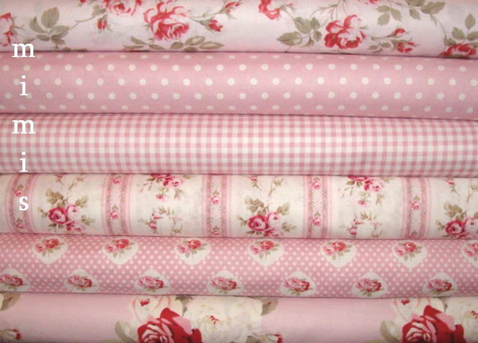 Petal Fabric by Tanya Whelan / Pinks / 6 Half  Yard Cotton Quilt Apparel Fabric