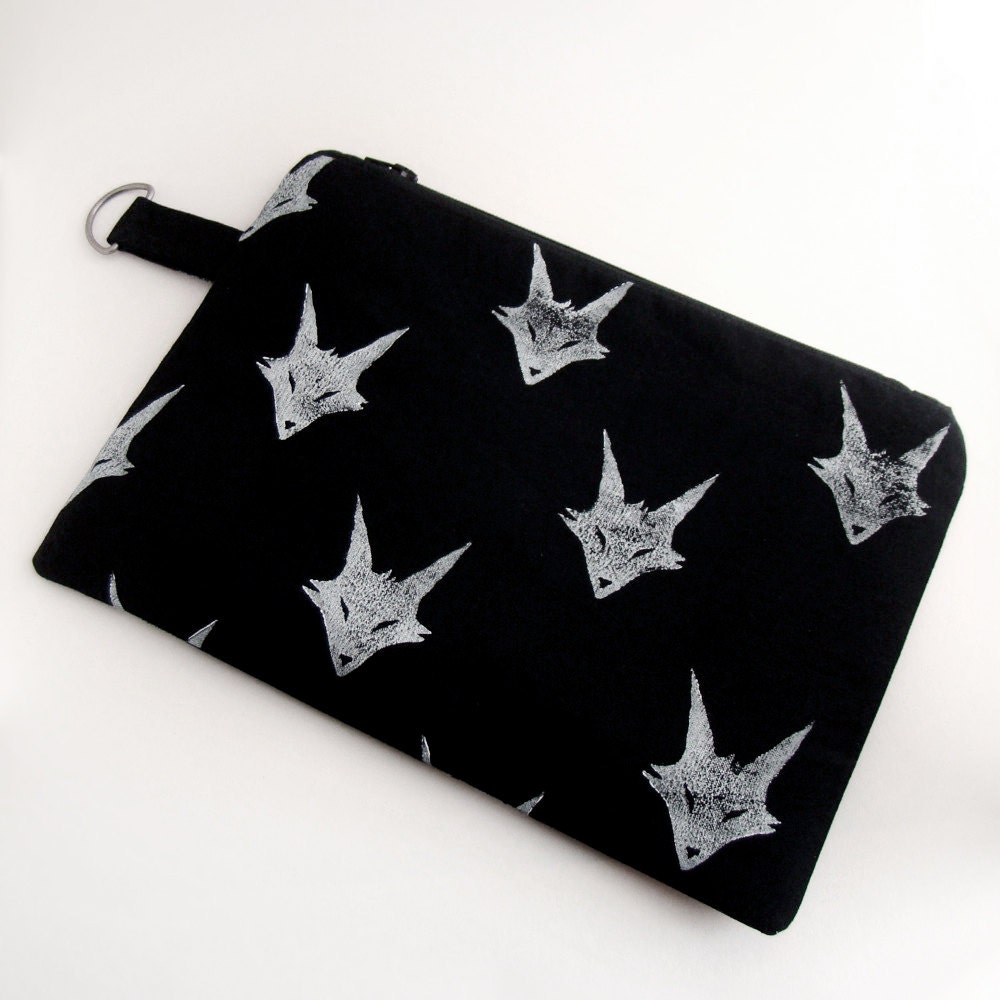 Zipper Pouch - Hand Printed Fabric -Creature