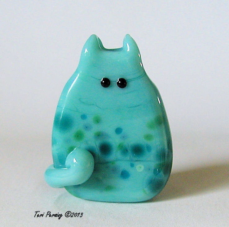 Cat Bead Handmade Lampwork Focal - Upshaw FatCat