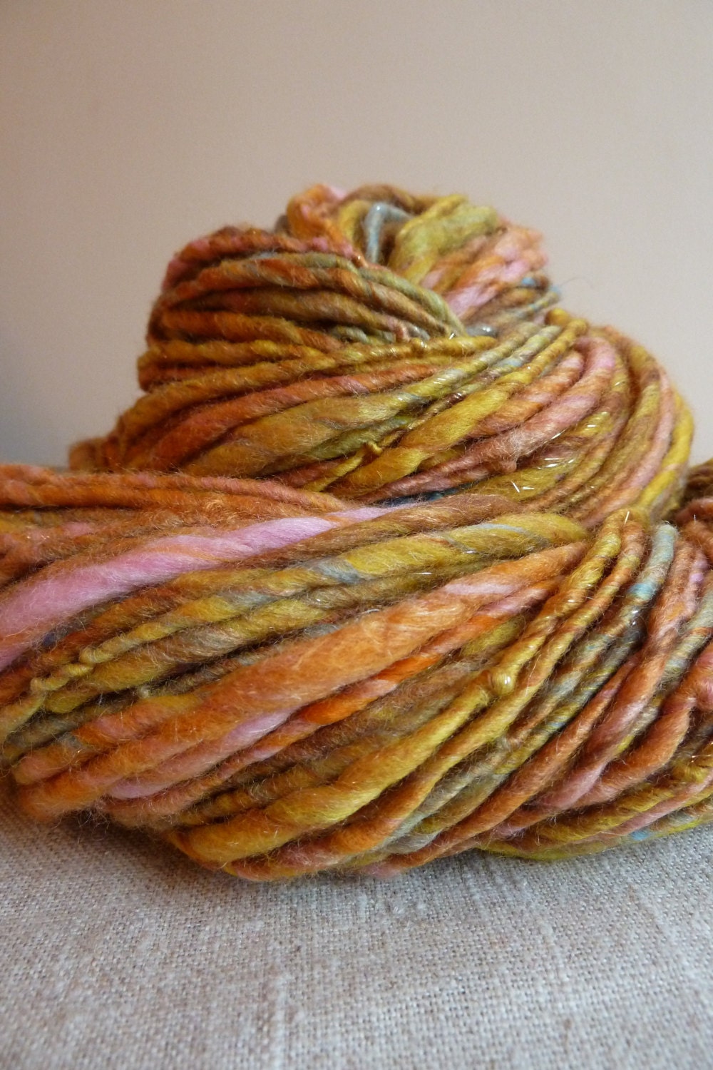 Handspun yarn, bottled sunshine