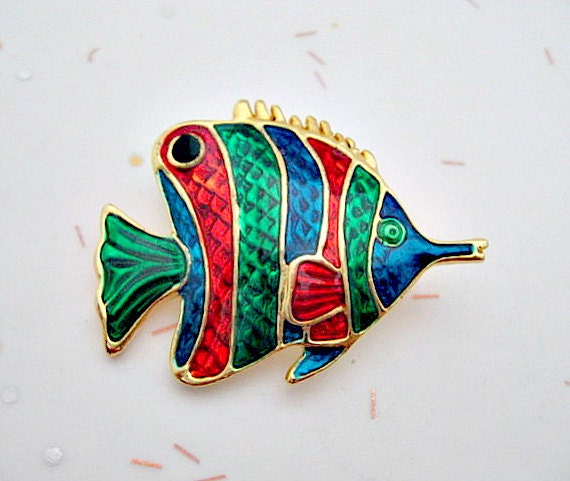 Angel Fish Figural Vintage Brooch Pin