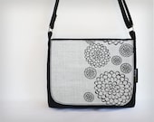 Satchel - WhiteDahlia - Bag Canvas Screen Print Black Messenger