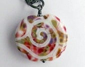 rose garden, LORiOLA lampwork glass pendant