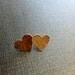 Hammered Brass Heart Stud Earrings