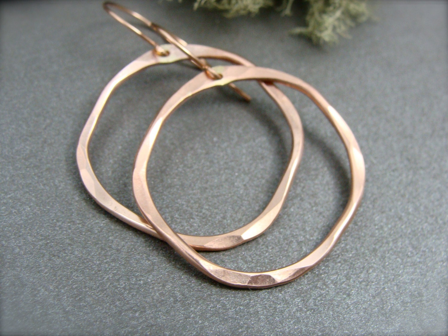 organic circle ... 14k rose gold filled hoop earrings