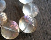 Matte Faceted Glass in Iridescent Orange