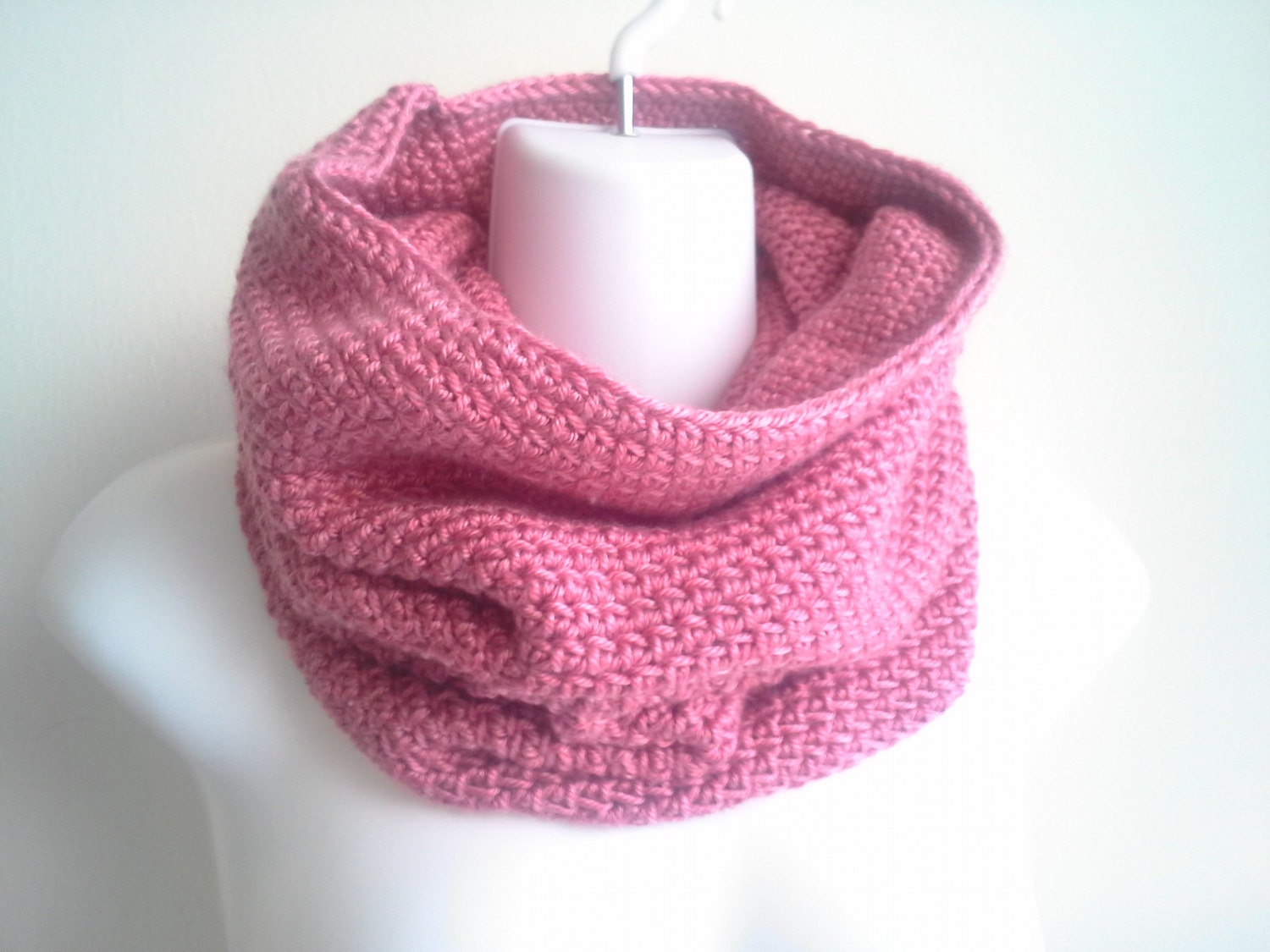 Dusky Pink Cowl Pink Blush Rose Neckwarmer Scarf Women EVIE