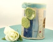 Handmade ceramic oval vase / oval pencil holder / soap dispenser O1 SHIPS TODAY