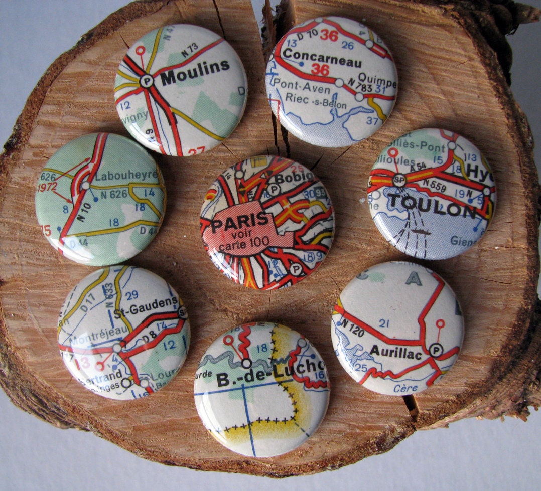 French Map - France - Magnets (set of 8)