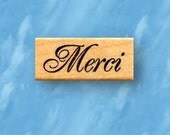 Merci Mounted rubber stamp, French thank you, No.21
