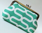 Purse emerald green geometric