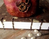 Small Wedding Guest Book or Journal - Coptic Blank Book - Natural Brown 5.25x6.3 inches - 84 unlined pages