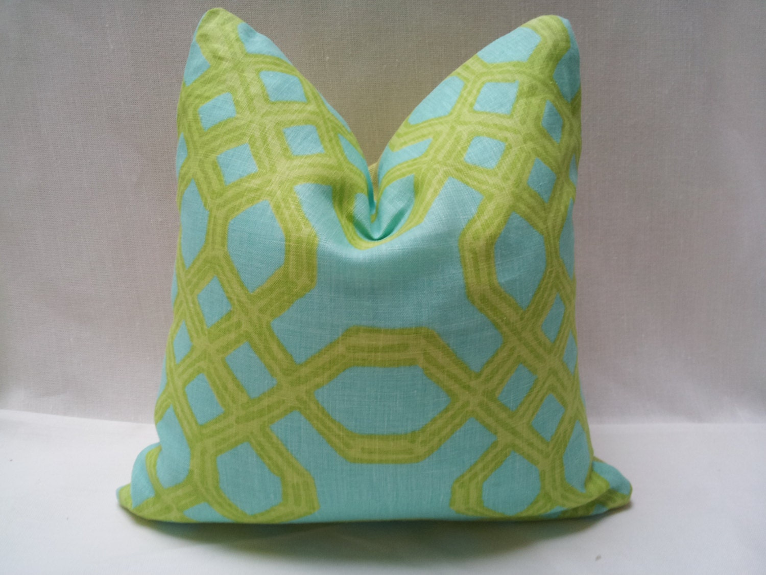 16 x 16 "Well Connected" by Lee Jofa Linen for Lilly Pulitzer Throw Pillow Cover in Designer Fabric