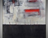 ABSTRACT Art Black and White Painting -  ORIGINAL Modern Painting Fine Art  - EXPLORATION 30 x 30 by BenWill