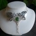 Elvish Celtic Ivy Leaf Pendant with 16 Inch Box Chain with 10mm Cabochon in .925 sterling silver