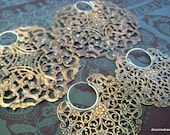 Instant Collection-  Large & XL brass filigree blade hoop tribal earrings