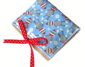 Crayon Wallet & Chalk Mat Art Folio: Sock Monkeys - arts and crafts coloring travel toy / travel game - Sale take 20% off