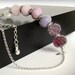 Lampwork Glass Necklace - Monochromatic, Ombre, Gradient Colors - Pink, Purple, Plum