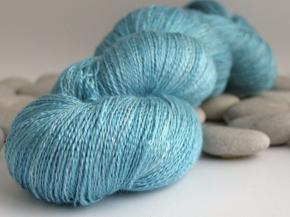 Swiss Silk Hand Dyed - Lace Weight, Almost Solid, 980yds - Ocean Wave