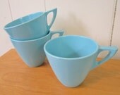 3 vintage aqua melmac cups Marcrest