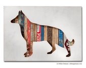 German Shepherd Pet Dog Art, Dog Walk (Mini) Collection, Custom Silhouette Made to Order