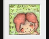 Print of my original mixed media painting -  Sweet Dreams