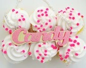 Pink Glittery CANDY Necklace
