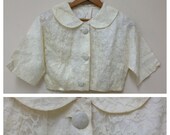 Vintage Cream Lace Blouse, bolero jacket