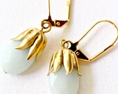 Pale Aqua Semi Precious Amazonite Gemstone Earrings
