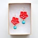 Red Flower Dangle Earrings