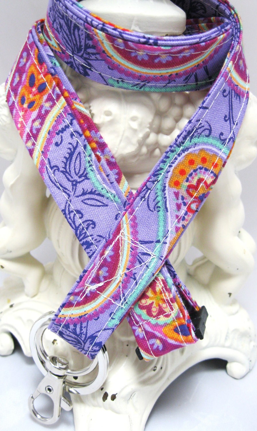 Lanyard Badge Holder with Breakaway Clip Party Paisley