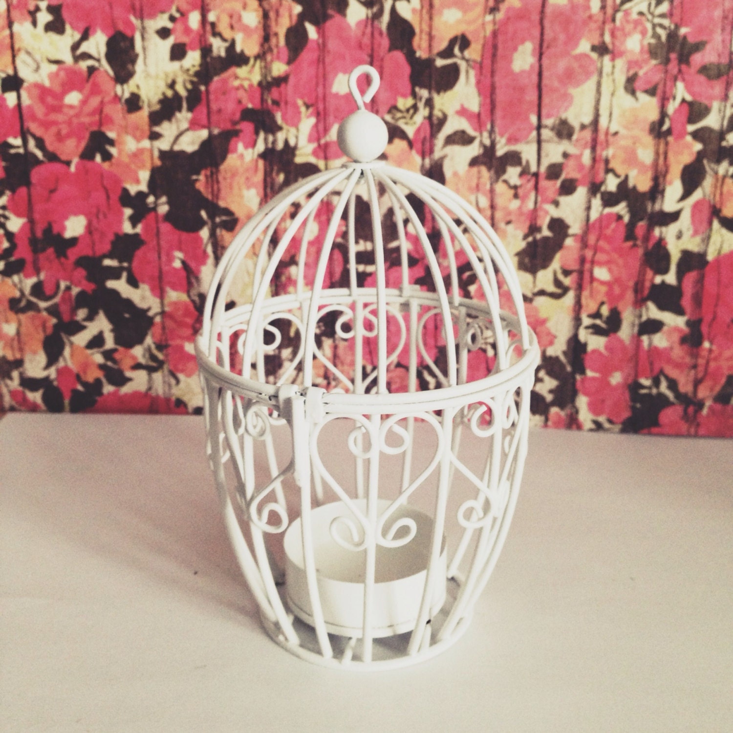 Fine Art Photography Whimsical White BIrd Cage Floral  8x8 Print Modern Wall Decor Home Decor