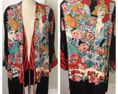Vintage 80s moulin rouge kimono blazer 