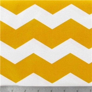 Fabric By The Yard 1 Yard designer large yellow white chevron 100% cotton sewing quilting clothing
