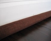 e x t r a LONG draft stopper / linen draft guard / chocolate brown linen draft stopper
