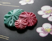 french macaron - silk and cotton yo-yo barrette
