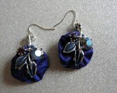 nosegay earrings - silk yo-yo earrings with vintage sparkles