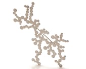 Dendrite Brooch - stainless steel pin, intricate jewelry organic coral nature science by Nervous System