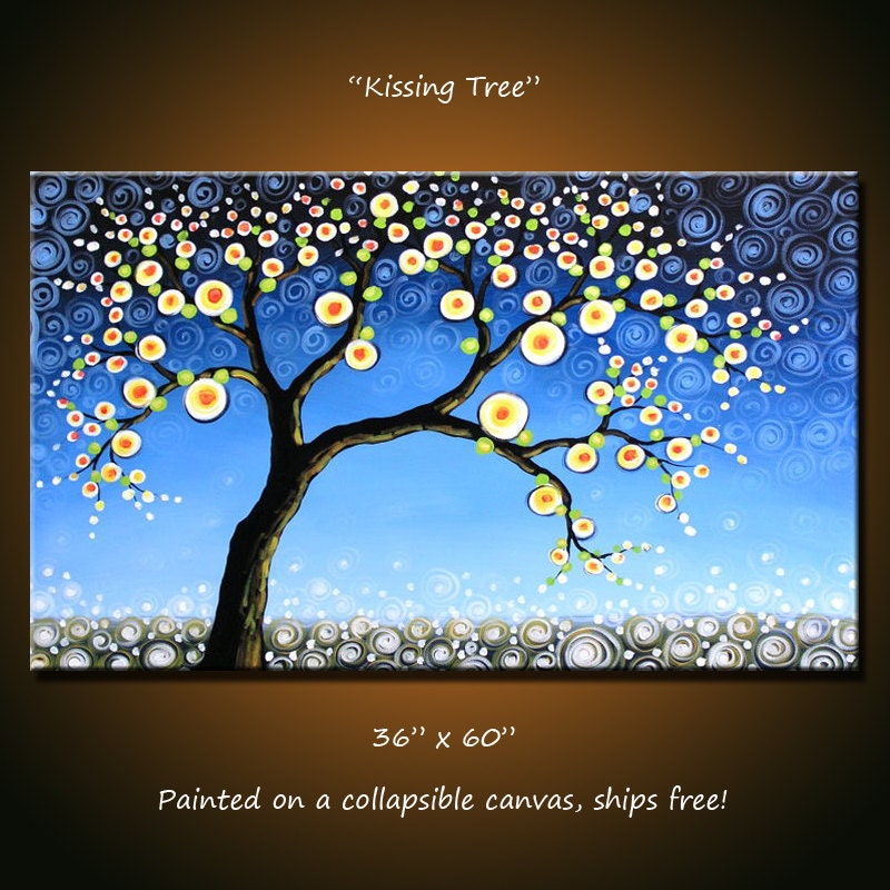 Amy Giacomelli Paintings Original Extra Large Abstract Contemporary Trees ... 36" x 60" ... Kissing Tree, Free US shipping