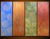 Amy Giacomelli Abstract Painting Original Large Modern Art ... 30" x 40", 4 ready to hang canvases, "Tapestry"