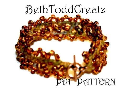 INSTANT Download Beaded Lace Bracelet Crochet PDF DIY by BethToddCreatz Patterns on Etsy