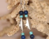 Sterling, Turquoise and Lapis Earrings