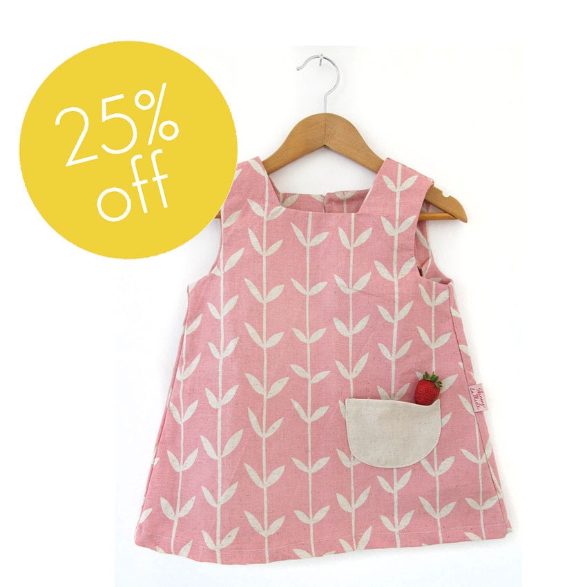 Smock Dress for 2-3 year old - Orla, in Strawberry
