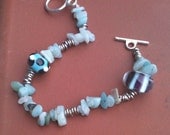 Amazonite, lampwork bracelet SRA CGGE